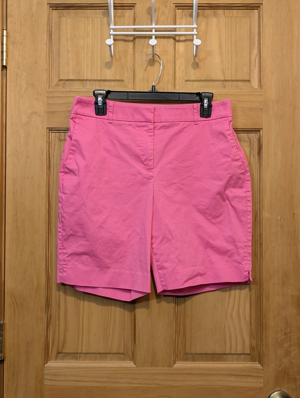 Ann Taylor Shorts 10P Curvy Bermuda Chino Pink Cotton Spandex Golf Casual Preppy